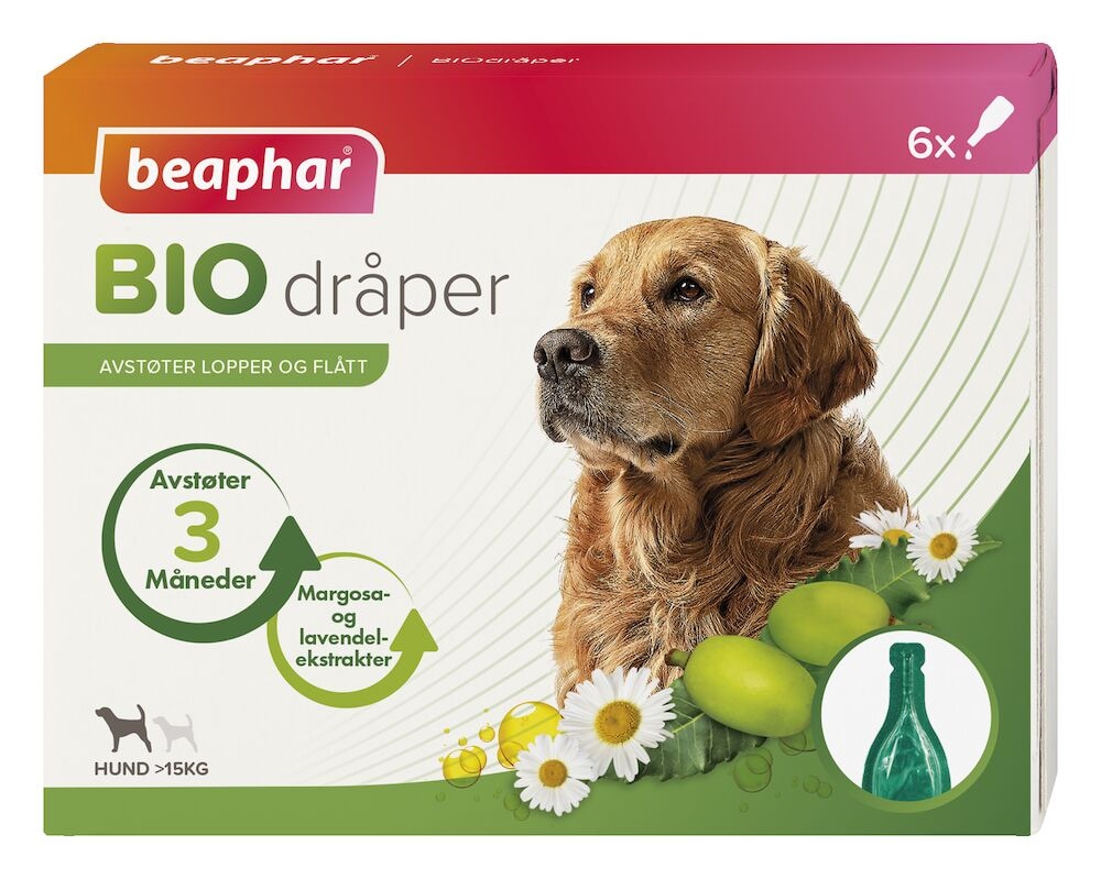 Beaphar Biodråper Spot-On Flått Avstøter Mellomstor Hund