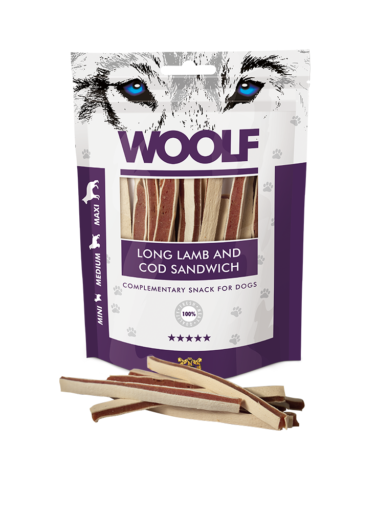 Woolf Long Lamb And Cod Sandwich 100g