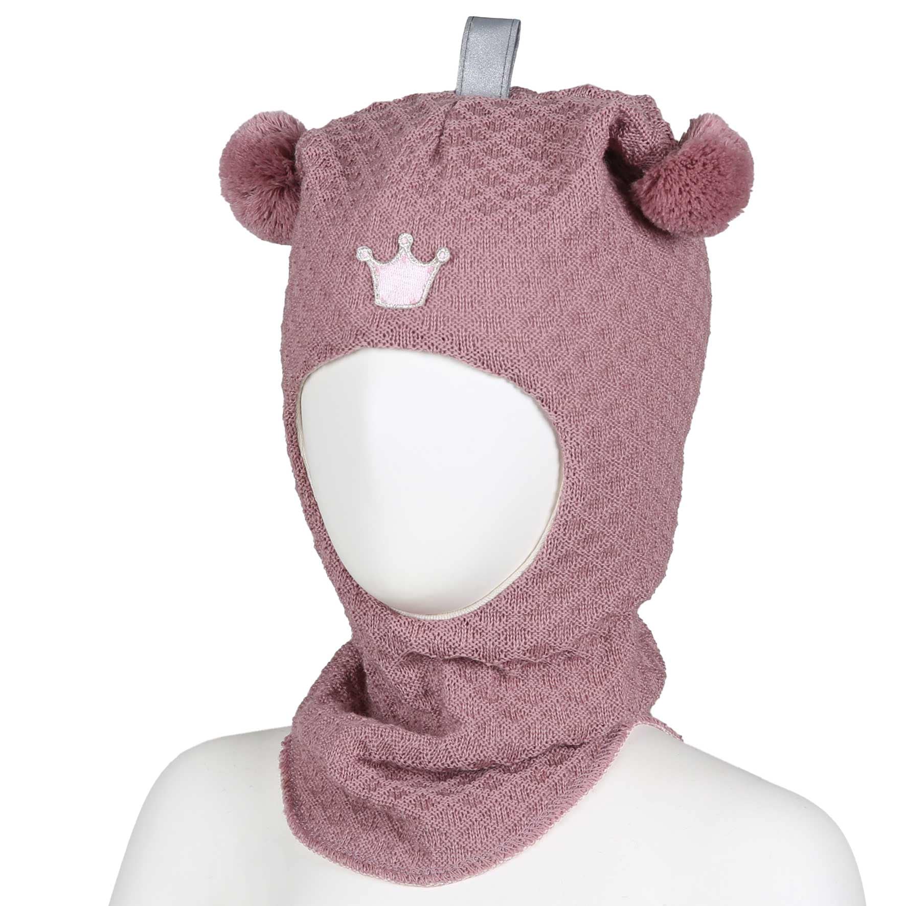 Kivat Balaclava I Ull Kabelstrikk Med Krone