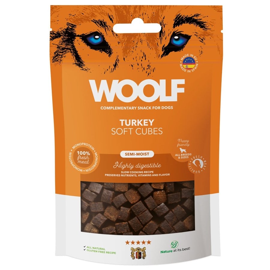 Woolf Soft Cubes Turkey 100g