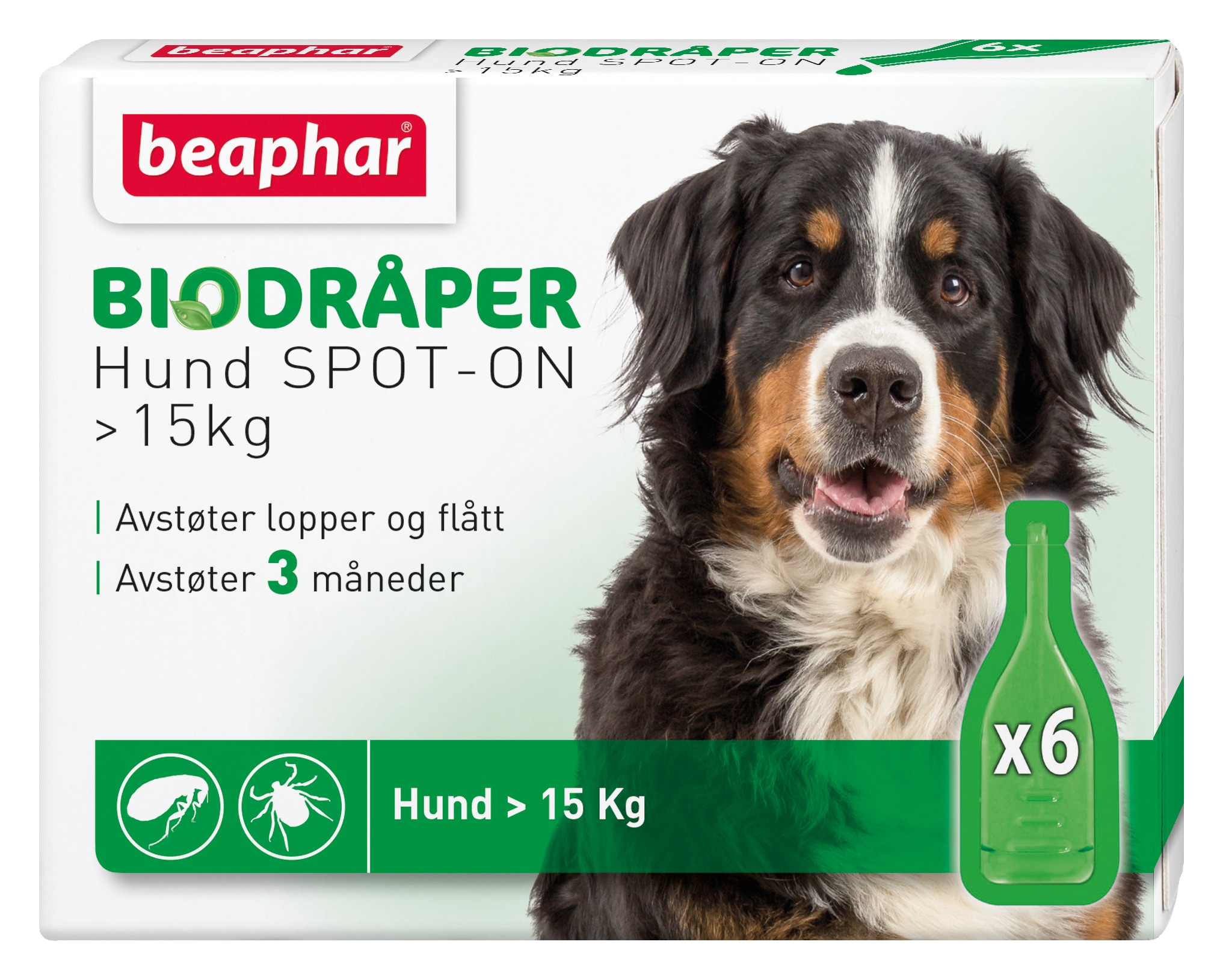 Beaphar Biodråper Spot-On Flått Avstøter Stor Hund