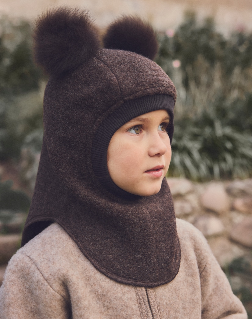 Huttelihut Balaclava Wool Alpaca Pompoms