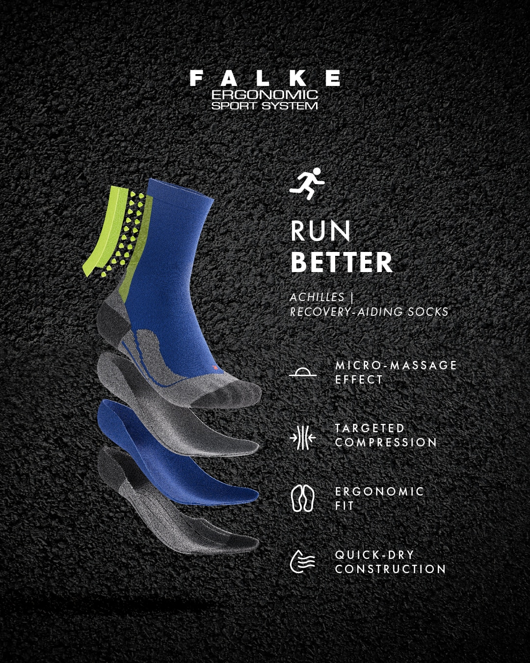 FALKE Achilles M's løpesokk kompresjon