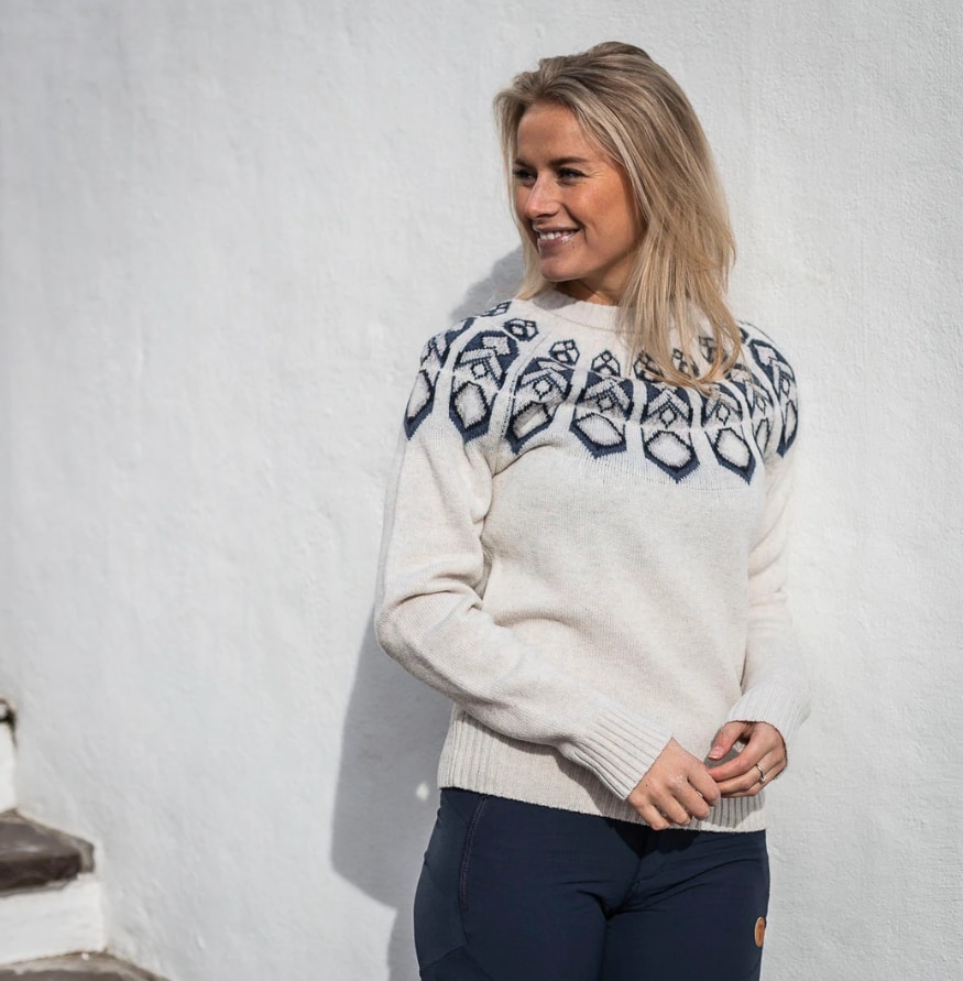 Tufte Robin Pattern Sweater, Dame