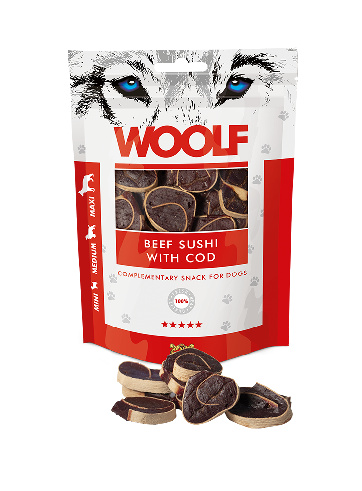 Woolf Beef Sushi With Cod 100g