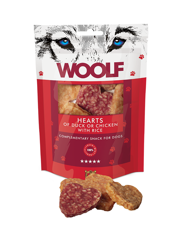 Woolf Hearts Of Duck Or Chicken With Rice 100g