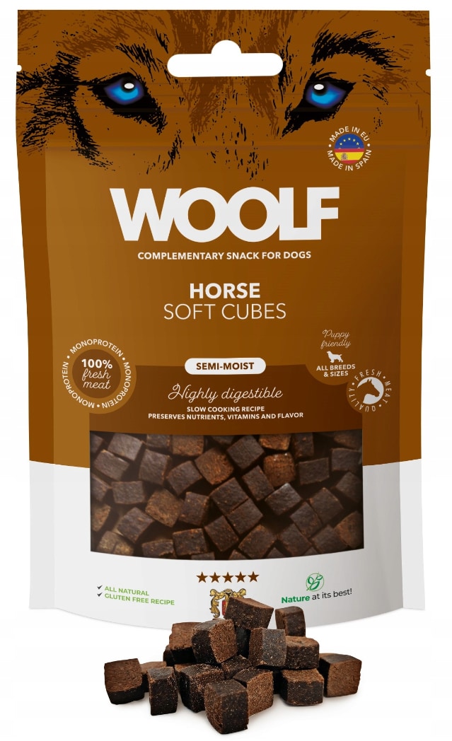 Woolf Soft Cubes Horse 100g