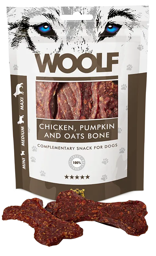 Woolf chicken, pumpkin and oats bone 100g