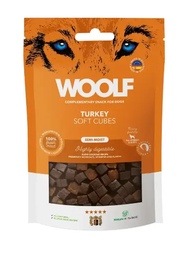 Woolf Soft Cubes Turkey 100g