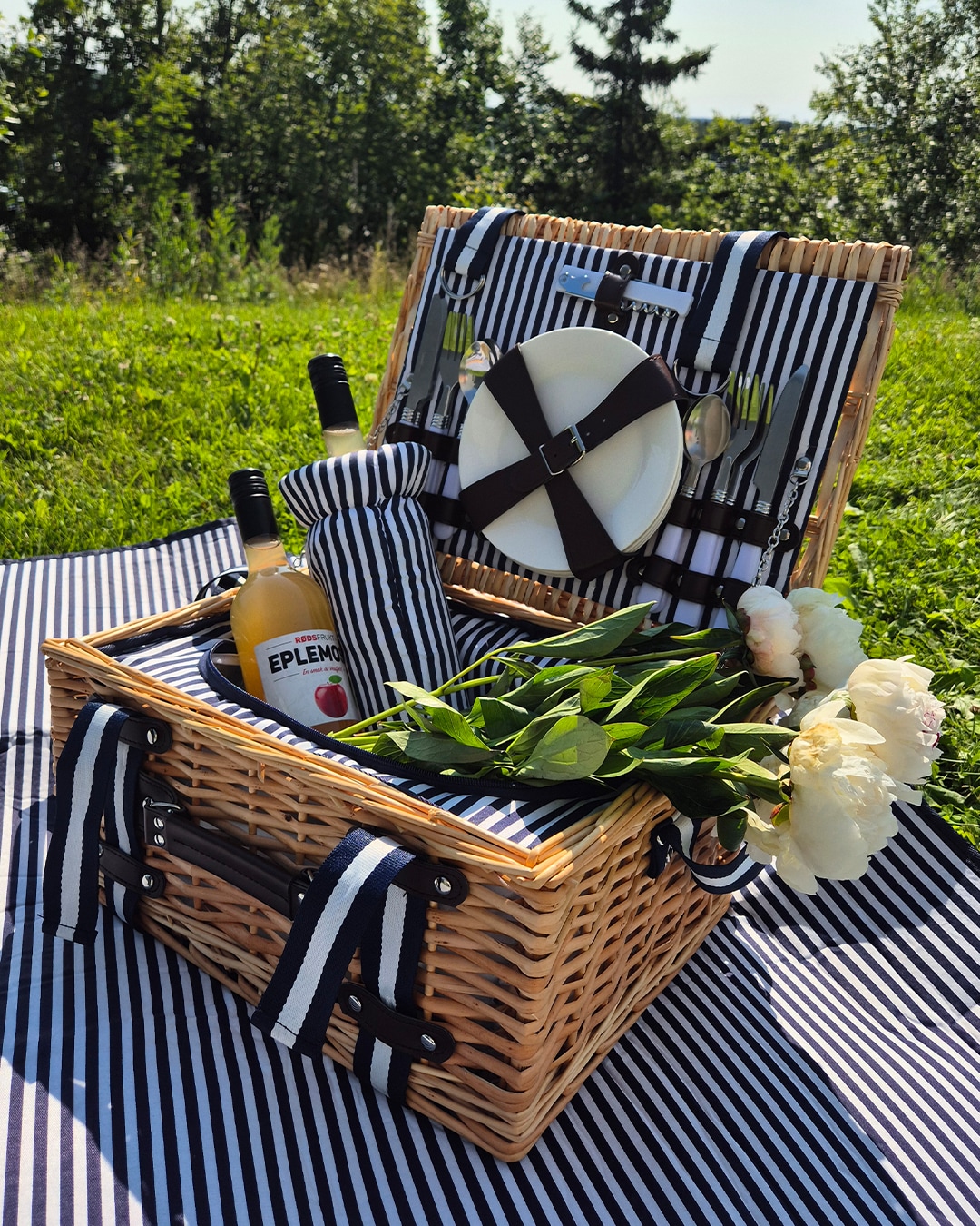 Piknikkurv m/kjølebag, komplett
