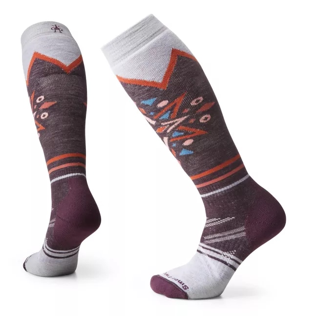 Smartwool Ski Full Cushion Mountain Snowflake Pattern Over The Calf Socks, Dame