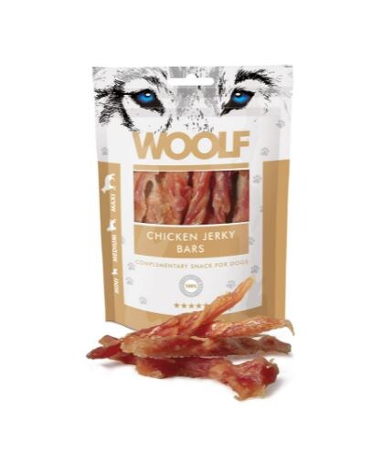 Woolf Chicken Jerky Bars 100g